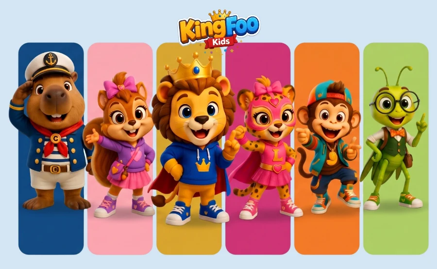 Los personajes de KingFoo Kids
